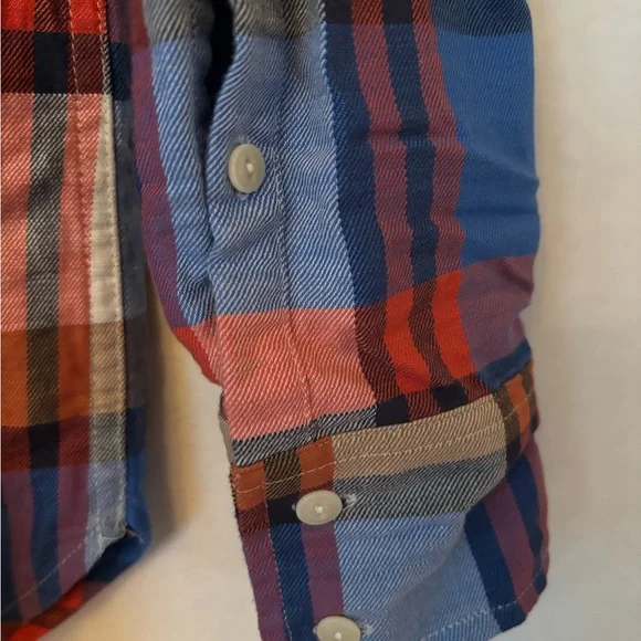 J.Crew Blue Red Plaid Button Down Shirt Boy style size 0 - Picture 4 of 6